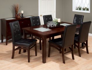 Chadwick Espresso 7PC Dining Set with Tufted Parson Chair - 863-72