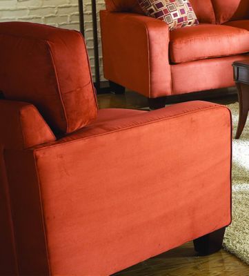 Chair 8-Way-Hand-Tied in Coral Red Microfiber - 9837RD-1