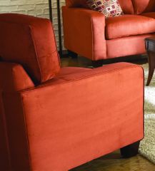 Chair 8-Way-Hand-Tied in Coral Red Microfiber - 9837RD-1