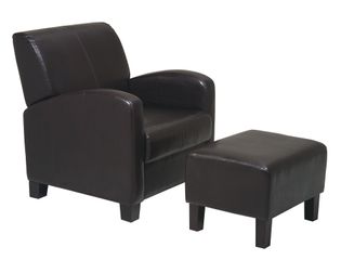 Chair with Ottoman in Dark Brown - Office Star - MET807