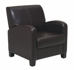 Chair with Ottoman in Dark Brown - Office Star - MET807