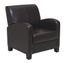 Chair with Ottoman in Dark Brown - Office Star - MET807