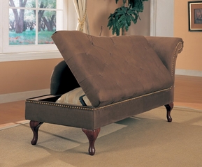 Chaise Lounger in Brown Microfiber - Coaster