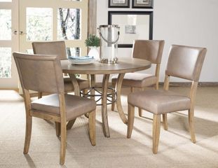 Charleston 5-Piece Round Wood Dining Set with Parson Chairs - Hillsdale Furniture - 4670DTBWC4
