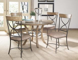 Charleston 5-Piece Round Wood Dining Set with X Back Chairs - Hillsdale Furniture - 4670DTBWC2