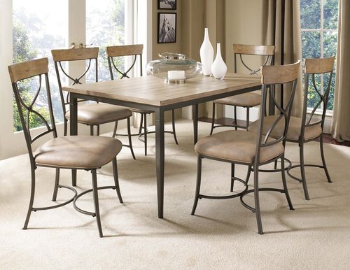 Charleston 7-Piece Rectangle Dining Set with X Back Chairs - Hillsdale Furniture - 4670DTBRC27