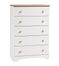 Chest - 5-Drawer Chest in Pure White/Maple - South Shore Furniture - 3263035