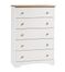 Chest - 5-Drawer Chest in Pure White/Maple - South Shore Furniture - 3263035