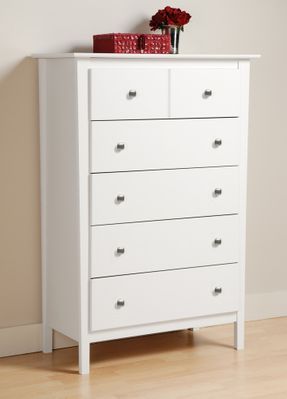 Chest with 5 Drawers in White - Berkshire - Prepac Furniture - WRK-3450