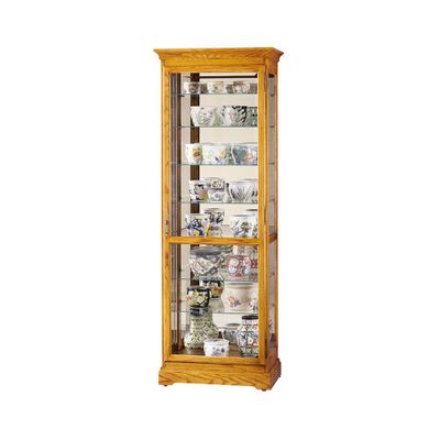 Chesterfield II Curio Cabinet in Golden Oak - Howard Miller