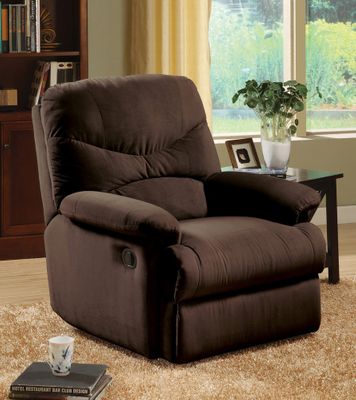 Chocolate Microfiber Recliner - Arcadia - 00632