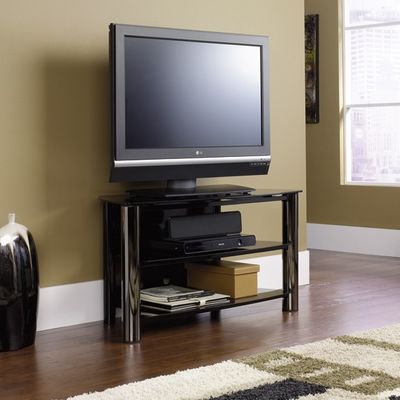 Chroma Panel TV Stand Black / Black - Sauder Furniture - 409929