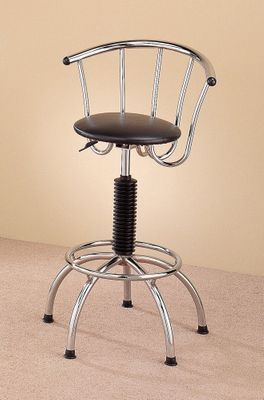 Chrome Plated Bar Stool (Set of 2) in Chrome / Black - Coaster