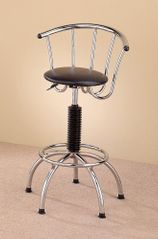 Chrome Plated Bar Stool (Set of 2) in Chrome / Black - Coaster