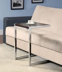 Chrome Snack Table with Cappuccino Wood Top - 900277
