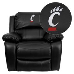 Cincinnati Bearcats Black Leather Rocker Recliner - MEN-DA3439-91-BK-40031-EMB-GG