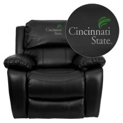 Cincinnati State Technical & Community College Surge Leather Rocker Recliner - MEN-DA3439-91-BK-41017-EMB-GG
