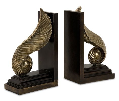 CK Mukkara Leaf Bookends (Set of 2) - IMAX - 1482-2