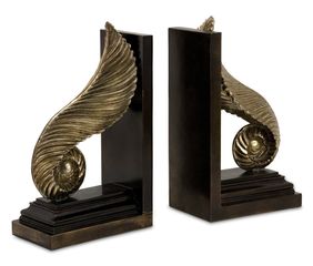CK Mukkara Leaf Bookends (Set of 2) - IMAX - 1482-2