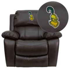 Clarkson University Golden Knights Leather Rocker Recliner  - MEN-DA3439-91-BRN-41019-EMB-GG