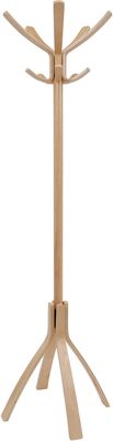 Classical Stylish ALBA Wooden Floor Coat Stand Light Brown