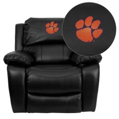 Clemson University Tigers Leather Rocker Recliner - MEN-DA3439-91-BK-40006-EMB-GG