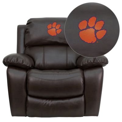 Clemson University Tigers Leather Rocker Recliner - MEN-DA3439-91-BRN-40006-EMB-GG