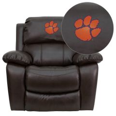 Clemson University Tigers Leather Rocker Recliner - MEN-DA3439-91-BRN-40006-EMB-GG