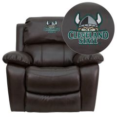 Cleveland State University Vikings Leather Rocker Recliner - MEN-DA3439-91-BRN-41021-EMB-GG