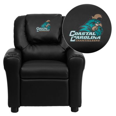 Coastal Carolina University Chanticleers Black Vinyl Kids Recliner - DG-ULT-KID-BK-45007-EMB-GG