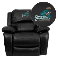 Coastal Carolina University Chanticleers Leather Rocker Recliner - MEN-DA3439-91-BK-45007-EMB-GG