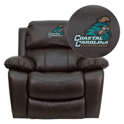 Coastal Carolina University Chanticleers Leather Rocker Recliner - MEN-DA3439-91-BRN-45007-EMB-GG