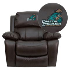 Coastal Carolina University Chanticleers Leather Rocker Recliner - MEN-DA3439-91-BRN-45007-EMB-GG