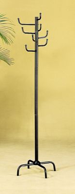 Coat Rack with Eight Hooks in Black - Coaster
