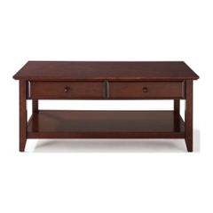 Coffee Table With Storage Drawers in Vintage Mahogany - CROSLEY-CF1302-MA
