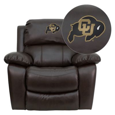 Colorado Buffaloes Embroidered Brown Leather Rocker Recliner  - MEN-DA3439-91-BRN-40030-EMB-GG