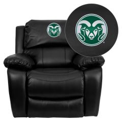 Colorado State University Rams Leather Rocker Recliner - MEN-DA3439-91-BK-40011-EMB-GG