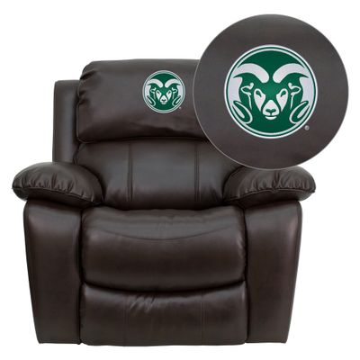 Colorado State University Rams Leather Rocker Recliner - MEN-DA3439-91-BRN-40011-EMB-GG