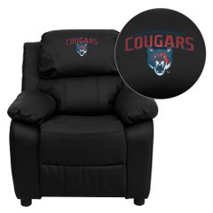 Columbus State University Cougars Black Leather Kids Recliner - BT-7985-KID-BK-LEA-41022-EMB-GG