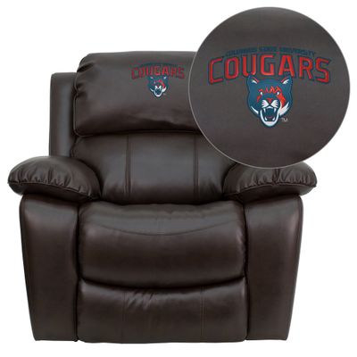 Columbus State University Cougars Embroidered Brown Leather Rocker Recliner  - MEN-DA3439-91-BRN-41022-EMB-GG