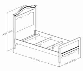 Complete Twin Size Bed - Summer Breeze - South Shore Furniture - 3210A3