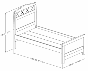 Complete Twin Size Bed - Tiara - South Shore Furniture - 3650A3