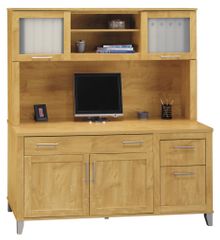 Computer Credenza and Hutch Set - Somerset Collection - Bush Office Furniture - WC81429-31