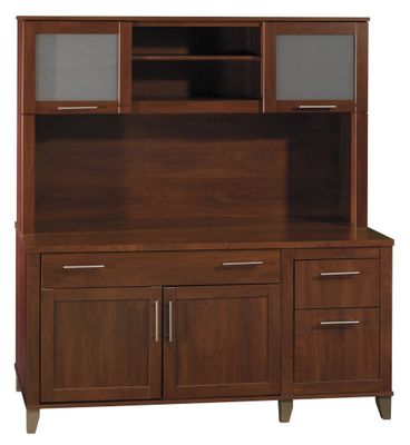 Computer Credenza and Hutch Set - Somerset Collection - Bush Office Furniture - WC81729-31