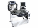 Computer Desk in Black Glass GPC77 - Innovex - DP077G29
