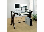 Computer Desk in Cappuccino / Glass Top - Coaster