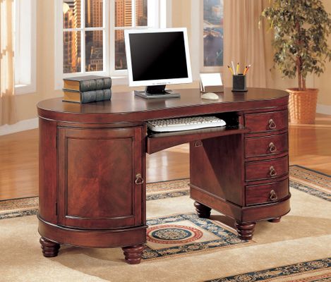 Computer Desk in Deep Brown Cherry - Coaster