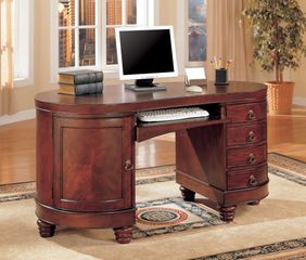 Computer Desk in Deep Brown Cherry - Coaster