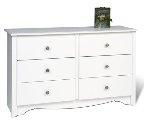 Condo/Youth Size 6 Drawer Dresser in White - Monterey Collection - Prepac Furniture - WDC-4829