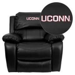 Connecticut Huskies Embroidered Black Leather Rocker Recliner  - MEN-DA3439-91-BK-40023-EMB-GG